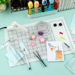 40x26cm All-in-one Magnetic Glass Craft Mat for Cutting Stamping Mixed Media Cutting Mat Heat Embossing and Hot Glue Projects
