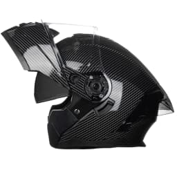 Crown Racing FL900 Modular Motorcycle Helmet, DOT Certified Flip-Up Full Face Helmet with Dual Visor and Extra Clear Shield, Adult Sizes Carbon Fiber Pattern