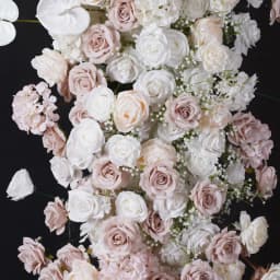 Angela Flower A8796 White Pink Rose Babybreath Delphinium Flowers Row Wedding Backdrop KT Board Floral Arrangement Decor Stage Flower Banquet Event Party Props