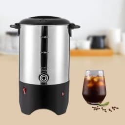 NEWEST 5.2L/1.4Gal 30 Cups Commercial Coffee Urn, 1000W Stainless Steel Commercial Coffee Maker Hot Beverage Dispenser with Percolator & Faucet for Home Party Office Wedding