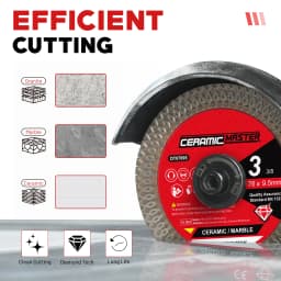 3 Inch Super Thin Diamond Saw Blade 2PCS, 3/8" Arbor Tile Cutting Blade for Angle Grinder, Smooth Cutting for Porcelain Ceramic Granite Marble