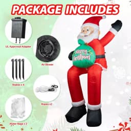 5.6FT Inflatable Christmas Santa Claus Decoration LED Home Ornament Christmas Gifts Supplies Toy Xmas Yard Decor
