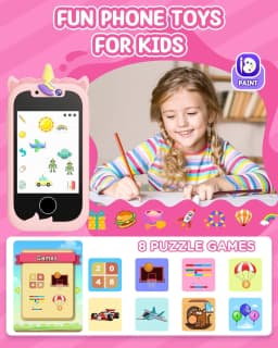 Kids Smart Phone Girls Toy: Christmas Birthday Gifts for Girls Age 3-10 - Working Real Play Cell Phone - Toddler Toy Learning Ph