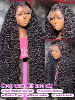 Water Wave Brazilian 250% Density 30 32 inch 13x6 HD Lace Front Human Hair Wig Deep Wave 13x4 Frontal Glueless Curly Closure Wig