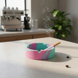 Unbreakable Silicone Ashtray - Heat Resistant Marble Pattern Cigarette Holder, Portable Windproof Ashtray for Home, Office