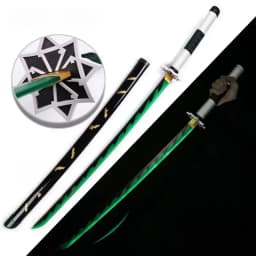 40inch Glow Demon Slayer Katana Kimetsu Tanjirou Cosplay Prop Sword Real Size Japanese Katana Led Lightsabre Samurai Toy Gift