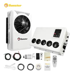 12V Semi Trucks Air Conditioning Cooling System 10000BTU Split Electric Parking Air Conditioner For Bus Van Tractor RV Caravan