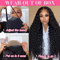 Glueless Wigs Human Hair Pre Plucked Pre Cut 7x5 Hd Lace Closure Wig Human Hair Wear and Go Glueless 250 Density Deep Wave Curly Lace Front Wigs for Black Women Wet and Wavy Natural Hairline