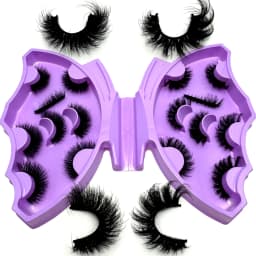 MKYDCG New 8 Pairs of 8-22mm 3D Mink Eyelashes Loose Fake Eyelashes Customized Box Wispy Fluffy Natural Cat Eye Eyelashes