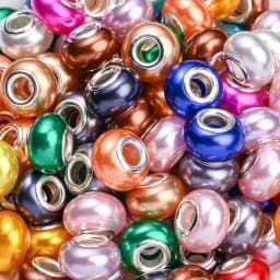 100pcs solid acrylic big hole beads for jewelry making mix color spacer beads for DIY bracelet necklace handcrafts accessories
