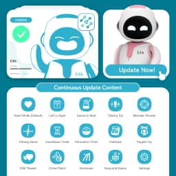Eilik Pink - Touch Interactive Toys, Cute Robot Pets with Abundant Emotions. Idle Animations&Mini-Games, Unique Gift for Girls & Boys. Support Update