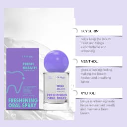 Mint Flavor Oral Spray Long-Lasting Freshness Bad Oral Odor Removal Teeth Cleaning Travel-Sized Portable Mouth Breath Freshener