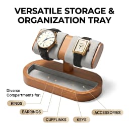 Oirlv Watch Display Stand Wooden Watch Storage Organizer Stand Ring Jewelry Holder Display for Wrist Watch Jewelry Display Rack