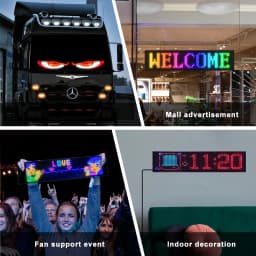 LED Car Windshield Truck Eye RGB LED Matrix Pixel Panel Car Graffiti Scrolling Text Animation Light Truck Lights Bluetooth APP