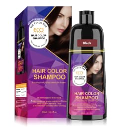 400ml Hair Color Shampoo Black Brown Burgundy Red Hair Dye Shampoo 3 in 1 Color Depositing Shampoo for Women Men, Quick Hair Coloring Treatment, Gray Coverage Shampoo, Moisturizing Nourishing Hair Care Dye Shampoo
