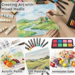 142-Pack Deluxe Wooden Art Set, With Paint Brushes, Colored Pencils, Solid Gouache, Crayons, Wooden Storage Case, All-in-One Kit For Back To School Gift & Outdoor Travel Sketching