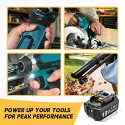 1 PC Rechargeable Battery Compatible with Makita Battery For Power Tools 18V 6.0AH Durable and Stable Output BL1860 BL1840 BL1820 BL1880