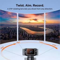 5K Body Camera Audio 270° Rotating Lens 128GB Mini Camera External Mic and EIS Stabilization 4K/60FPS Z14 Vlogging Camera for Daily Recording Bike Cameras Sports DV Car DVR Recorder