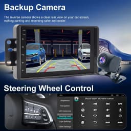 7inch Android 13 Touch Screen Car Stereo Radio 2+64GB GPS Navigation For Chevy Silverado 1500/2500/3500 2003-2006 Tahoe 2003-2006 GMC Sierra 1500/2500/3500 2003-2006 Yukon 2004-2006 Support CarPlay Backup Camera Bluetooth AHD Camera 5GWiFi FM DSP SWC