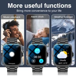 Smart Watch Compatible for iPhone & Android, Wireless Call, HD Touch Screen Fitness Tracker with Pedometer, Step Tracker, Music,Weather Display,Wireless Smartwatch for Men & Women