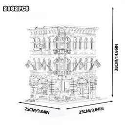 Large Classical Architecture Collection Building Blocks Set City Street Model Bricks Bank Assembly Square Fire Brigade Grand Emporium Combination Design Difficult Assembly Bricks Home Decoration For Adult Collectors