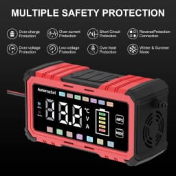 AeternaSol 12V 20A Heavy Duty Smart Trickle Charger Intelligent Pulse Repair Desulfator Battery Maintainer For Automotive Marine RV Tractor Lead Acid Lithium Batteries Full Auto Multi Stage Charging