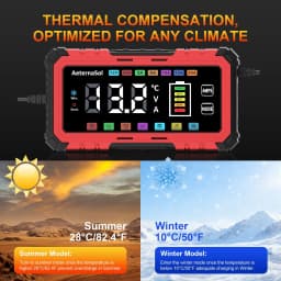 AeternaSol 12V 20A Heavy Duty Smart Trickle Charger Intelligent Pulse Repair Desulfator Battery Maintainer For Automotive Marine RV Tractor Lead Acid Lithium Batteries Full Auto Multi Stage Charging