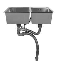 BYMAOCAR Multifunctional Freestanding PP Utility Laundry Sink with Hot & Cold Water Faucet, Indoor Outdoor Heavy Duty Wash Tub Station