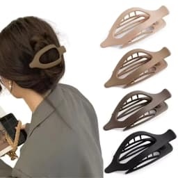 6pcs Large Size Plastic Matte Hair Claw Clips for Women Thick Hair Accessories Fashion Neutral Color Autumn Winter Duckbill Clip