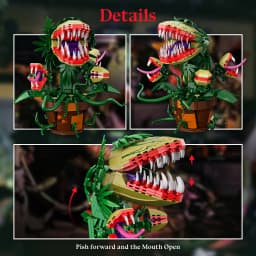 Horrors Audrey II Piranha Plant Building Blocks Kit Horror Flower Desktop Ornament Bricks Toys Holiday Gifts for Adult Film Collectors