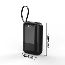10000mAh Portable Power Bank for Universal Devices Super Fast Charging with Built-in Cable Large Capacity Power Bank for All Smartphones