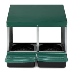 2 Hole Metal Heavy Duty Chicken Coop Nesting Box with Lid Cover to Protect Eggs