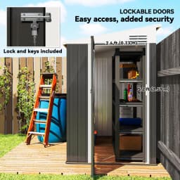 4' X 8' Steel Garden Storage Shed Metal Tool House with Lock and 2 Air Vents