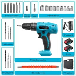 Lithium Battery-Powered Screwdriver, Electric Screwdriver, Electric Hand Drill, Electric Impact Drill, Combo Set, Home DIY Kit