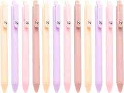 12 PCS Pink Pen Black Ink, Pink Pens with Smooth Writing for Professionals, Cute Office Supplies Gifts for Women