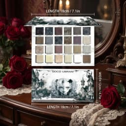 24-Color Halloween Eyeshadow & Makeup Brushes & Mascara Eye Makeup Set, Earth-Tone Smoky Matte and Shimmer for a Natural Look