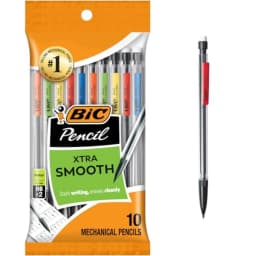 Xtra-Smooth Mechanical Pencils with Erasers, Medium Point 0.7mm,10-Count Pack, Bulk Mechanical Pencils for School or Office Sup