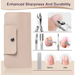 Stainless Steel Manicure Set: Nail Files, Buffers, Cuticle Nippers - Home & Salon Use