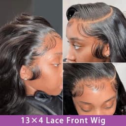 180 Density Short Bob Wig Body Wave 13x4 Lace Front Human Hair wig 100% Brazilian Remy Wigs Natural Color For Women 16inch