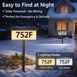 Solar-Powered Digital Door Number Light, Decorative Led House Number Light, Guide Light, Recessed Installation - for Houses, Villa Indicator Light, Solar-Powered Suitable for Villas, Lawns, Parks, Gift Light