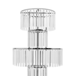 NEWEST Silver Crystal Vases for Centerpieces, 47.2in Metal Pedestal Stands for Table Chandelier Centerpiece Wedding, 5 Tier Round