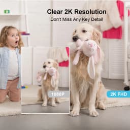 GENBOLT 2K WiFi Indoor House Security Camera Wireless, Pan Tilt Pet Camera with 5000mAh Battery Powered, IP Camera CCTV Nanny Dog Cam Baby Monitor with PIR Detection