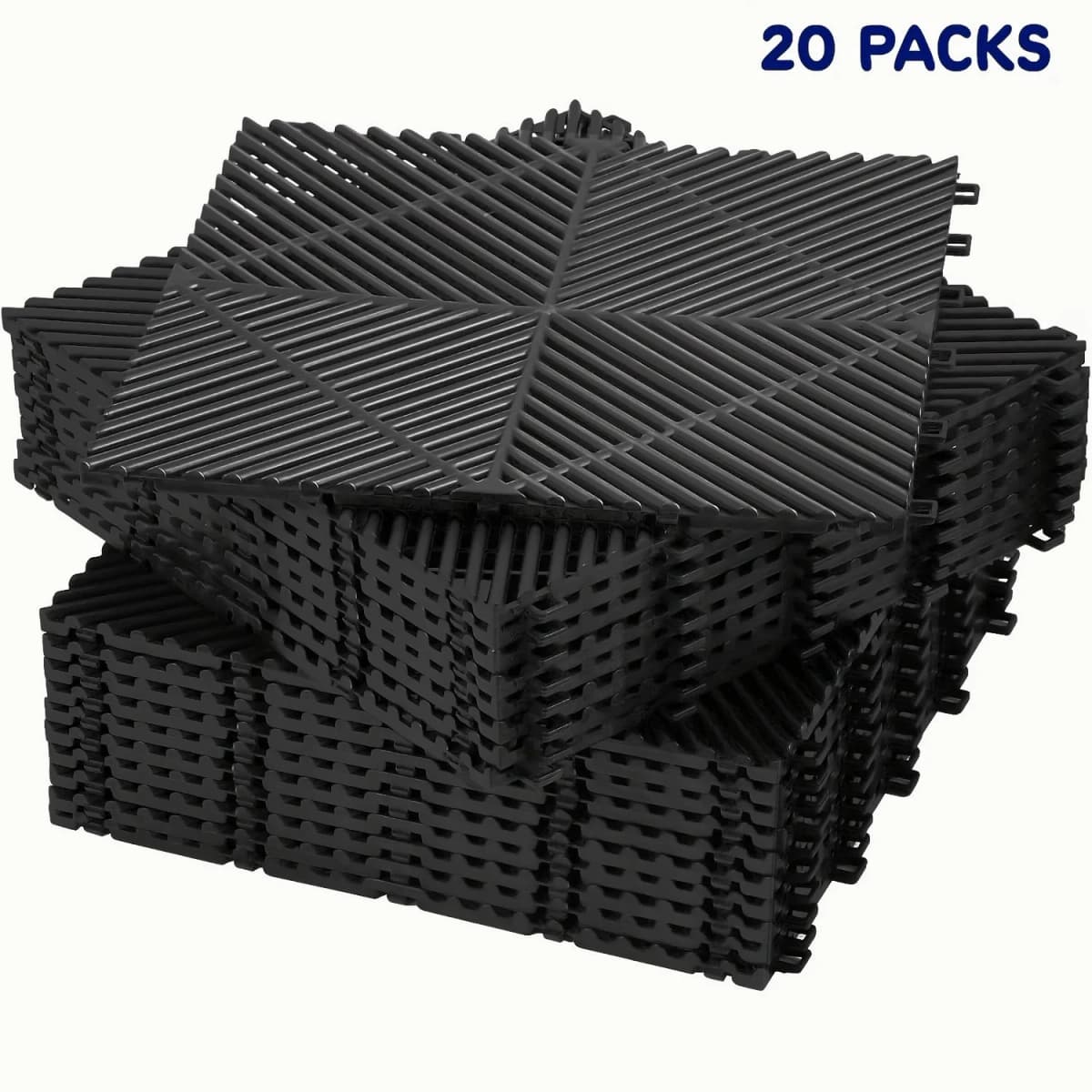 20 Pack 16"x 16"Interlocking Garage Floor Tiles,Modular Drainage Floor Mat,Non-Slip Splicing Interlocking Drainage Floor Mats