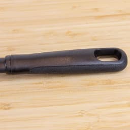 Slotted Plastic Straining Spoon, Soft-Grip Black Handle, Nylon Head