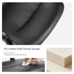 JHK Ergonomic Padded Backrest Leather Office Chair Waterproof PU Leather Conference Room Padded Sponge Cushion Arms Desk Chair