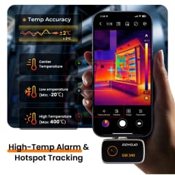GW340 Thermal Camera for Android/iPhone (USB-C), 512x384 Super Resolution (256x192 Native IR), Thermal Imager Samsung/iOS 17/16/15 Series & IPads USB-C Port, HVAC, Automotive -4°F~752°F