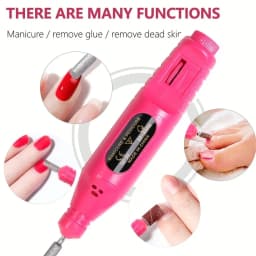 7-in-1 Nail Art Tool Kit — Includes Nail Lamp, Gel Dryer, Nail Buffer, Cuticle Fork, Cuticle Pusher, and Toe Separators