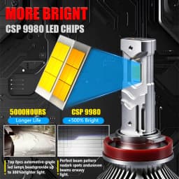 3 Colors APP Control H7 Car Headlight Bulbs 3000K 4300K 6000K Mini Turbo Headlight H8 H11 H9 9005 HB3 9006 HB4 LED Car Lights