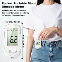 Portable Blood Glucose Meter, High Accuracy Glucose Testing Device with Memory Function, Easy Operation Home Health Monitor for Family