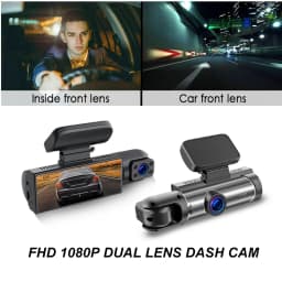 ZNLYRION Full HD 1080P Car Dashcam Front+Interior+Rear Camera 130° Wide Angle Night Vision G-Sensor Parking Monitor Car Driving Recorder